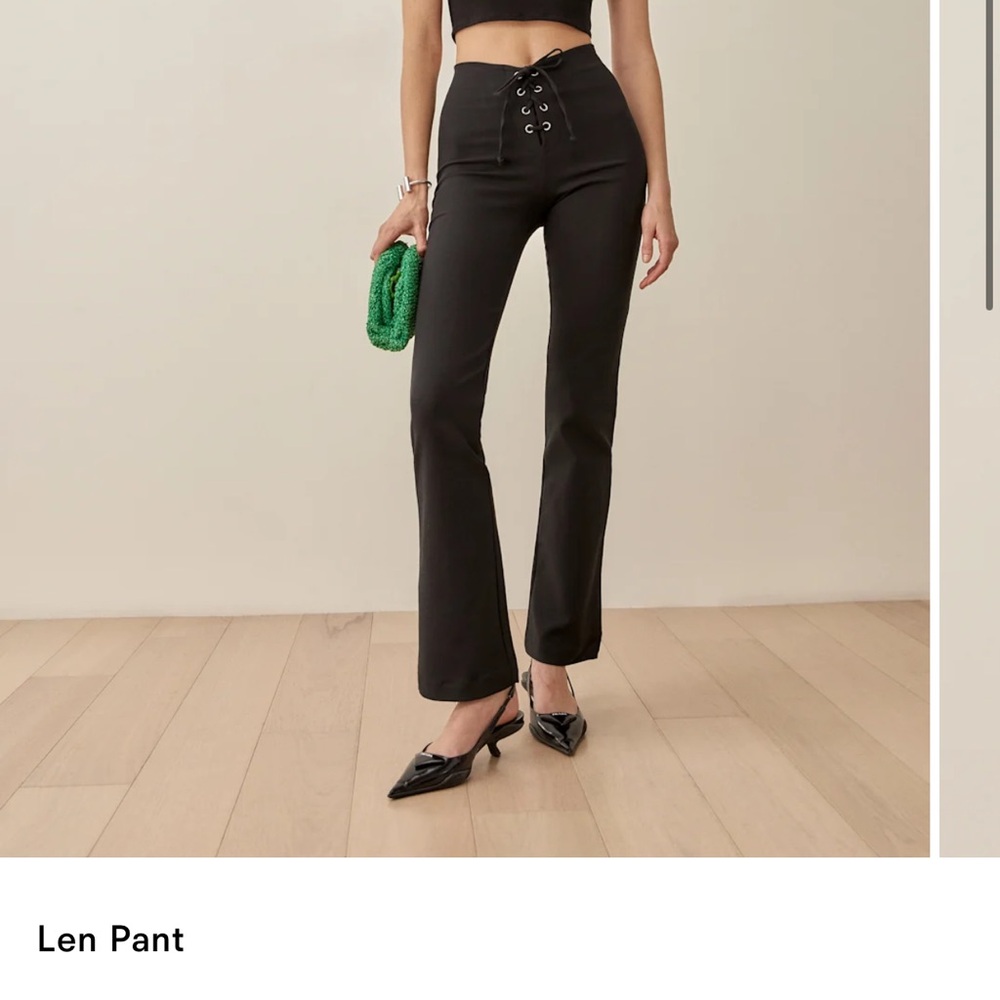 Reformation Black Lace-Up Flare Pants - Len Pants
